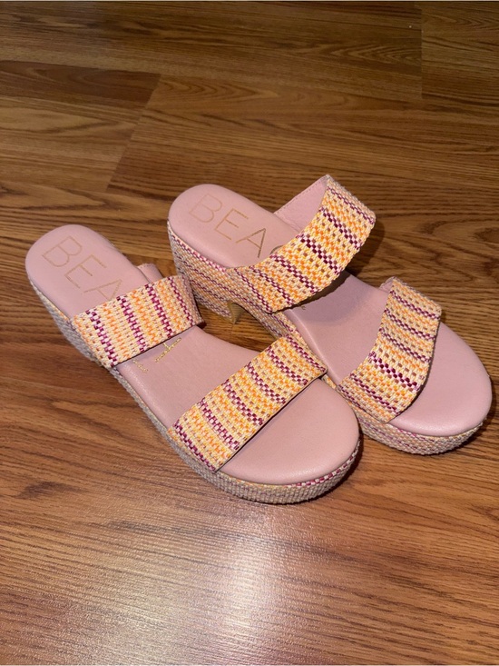 Shoes - Beach Woven Double-Strap Platform Sandals